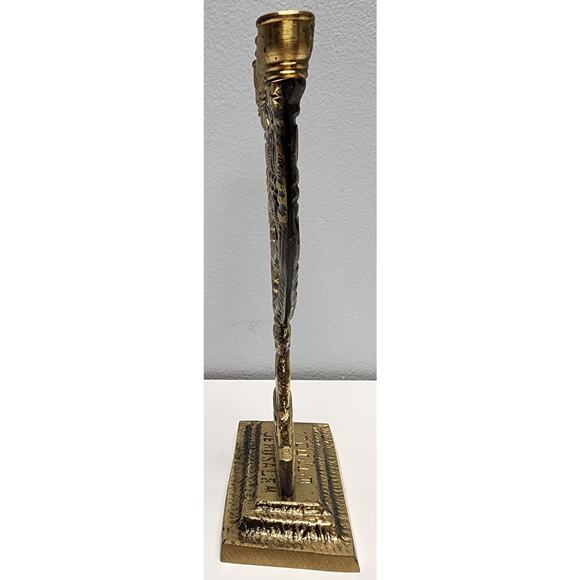 2 Vintage Brass Mini Menorahs 7-Candle SHALOM JERUSALEM Judaica Decor - Picture 11 of 15